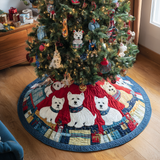 Adorabile West Highland Terrier Copri Base per Albero di Natale Trapuntato