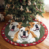 Fedele Bulldog Copri Base per Albero di Natale Trapuntato