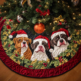 Sorrisi del Fedele Pitbull Copri Base per Albero di Natale Trapuntato