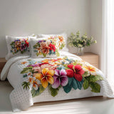 Set di Biancheria da Letto Trapuntata 3 Pezzi Bouquet Lussureggiante