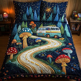 Set di Biancheria da Letto Trapuntata 3 Pezzi Viaggio della Magia dei Funghi