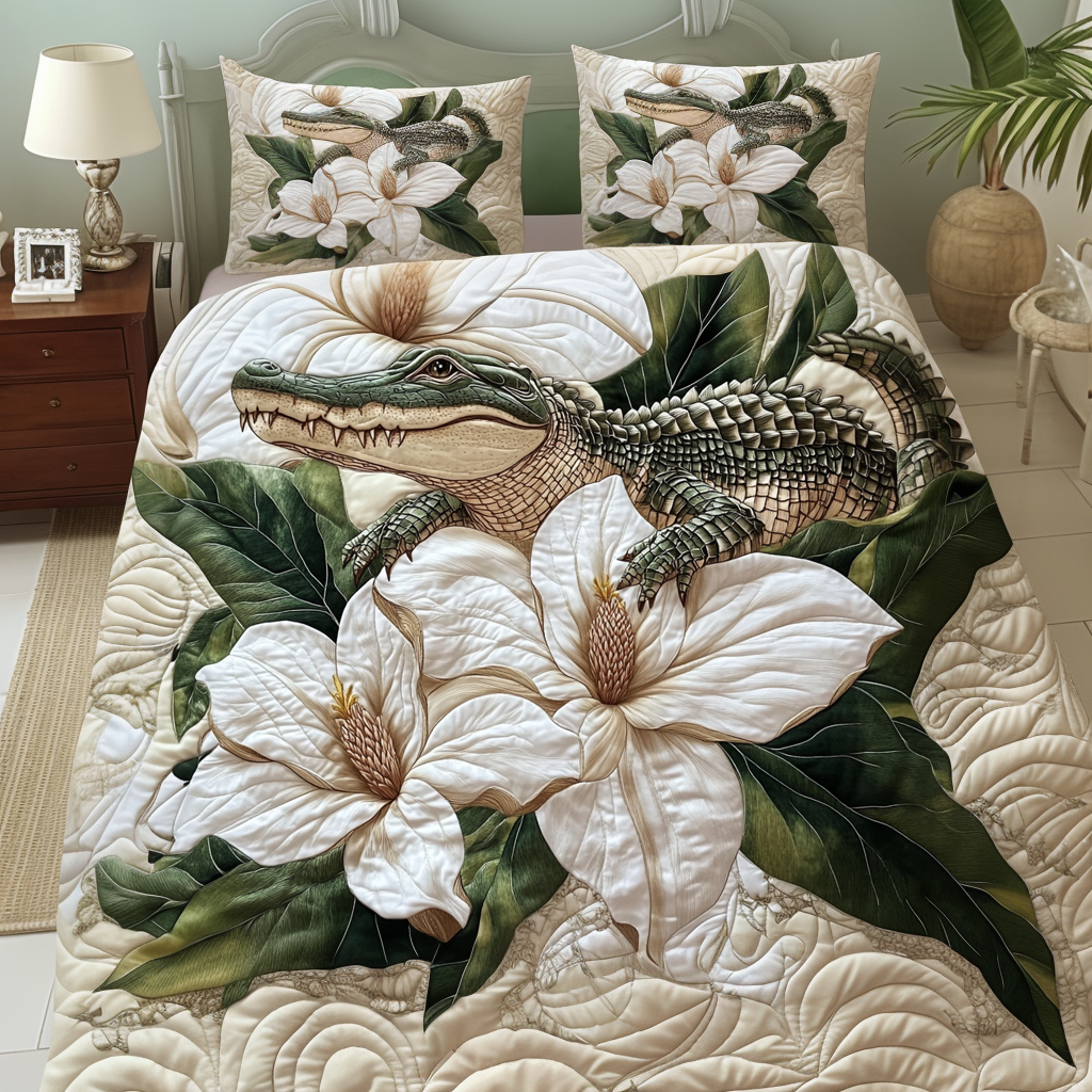 Set di Biancheria da Letto Trapuntata 3 Pezzi Bestia della Magnolia