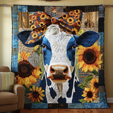 Bovino e Girasole Maestoso Coperta Trapuntata