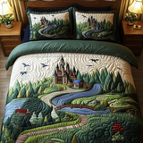 Set di Biancheria da Letto Trapuntata 3 Pezzi Castello Maestoso