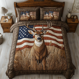 Set di Biancheria da Letto Trapuntata 3 Pezzi Cervo Maestoso
