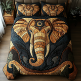 Set di Biancheria da Letto Trapuntata 3 Pezzi Elefante Maestoso