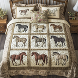 Set di Biancheria da Letto Trapuntata 3 Pezzi Galoppo Maestoso
