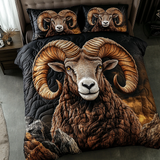 Set di Biancheria da Letto Trapuntata 3 Pezzi Corna Maestosi