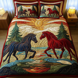 Set di Biancheria da Letto Trapuntata 3 Pezzi Stallone Maestoso