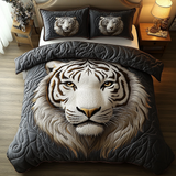 Majestic White Tiger 3-Piece Quilted Bedding Set NCU0DK3731