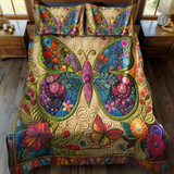 Set di Biancheria da Letto Trapuntata 3 Pezzi Farfalle del Mandala
