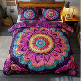 Set di Biancheria da Letto Trapuntata 3 Pezzi Motivo del Mandala