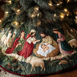 Mangiatoia del Prato Copri Base per Albero di Natale Trapuntato