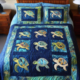 Set di Biancheria da Letto Trapuntata 3 Pezzi Oasi Marina
