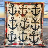 Ancore Marittime Coperta Trapuntata