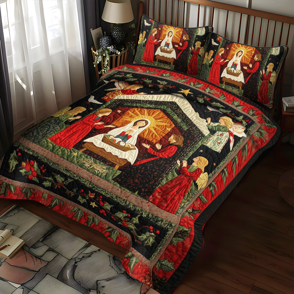 Set di Biancheria da Letto Trapuntata 3 Pezzi Mary e Joseph