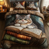 Set di Biancheria da Letto Trapuntata 3 Pezzi Meow e Manuscripts