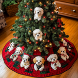 Delizia Allegra del Bichon Copri Base per Albero di Natale Trapuntato