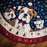 Bulldog Allegro Copri Base per Albero di Natale Trapuntato