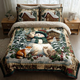 Set di Biancheria da Letto Trapuntata 3 Pezzi Campo Allegro del Gelo
