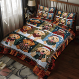 Set di Biancheria da Letto Trapuntata 3 Pezzi Zampe Allegre Dorate