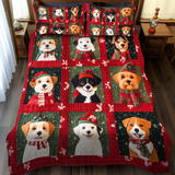 Set di Biancheria da Letto Trapuntata 3 Pezzi Natale Allegro del Cucciolo
