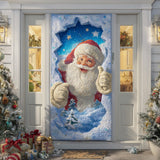 Allegro Viaggio di Babbo Natale Copriporta Trapuntato