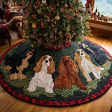 Notte Allegra dello Spaniel Copri Base per Albero di Natale Trapuntato