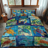 Set di Biancheria da Letto Trapuntata 3 Pezzi Tartarughe di Mesmerizing