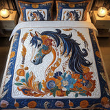 Set di Biancheria da Letto Trapuntata 3 Pezzi Mezzanotte Fioritura