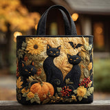 Gatto del Raccolto di Mezzanotte Borsa Tote Trapuntata