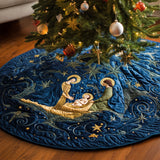 Miracolo di Mezzanotte Copri Base per Albero di Natale Trapuntato
