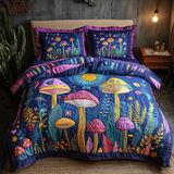 Set di Biancheria da Letto Trapuntata 3 Pezzi Funghi della Mezzanotte