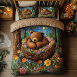 Set di Biancheria da Letto Trapuntata 3 Pezzi Orso Possente