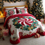 Set di Biancheria da Letto Trapuntata 3 Pezzi Fiocco di Mistletoe della Magia