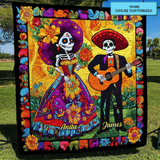 Dia De Los Muertos Coperta Trapuntata Personalizzata
