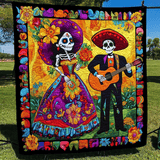 Dia De Los Muertos Coperta Trapuntata Personalizzata