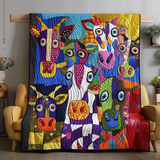 Mucca dai Colori Muggilosi Coperta Trapuntata