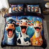 Set di Biancheria da Letto Trapuntata 3 Pezzi Amici di Moo