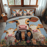 Set di Biancheria da Letto Trapuntata 3 Pezzi Prati di Moo