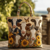 Vibrazioni di Mucca Borsa Tote Trapuntata