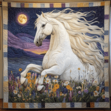 Destriero al Raggio di Luna Quilt Artistico da Parete