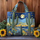 Fioritura al Chiaro di Luna Borsa Tote Trapuntata