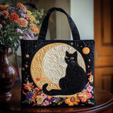 Gatto al Chiaro di Luna Borsa Tote Trapuntata