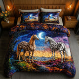 Set di Biancheria da Letto Trapuntata 3 Pezzi Compagni Lunari