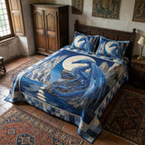 Set di Biancheria da Letto Trapuntata 3 Pezzi Drago Lunare