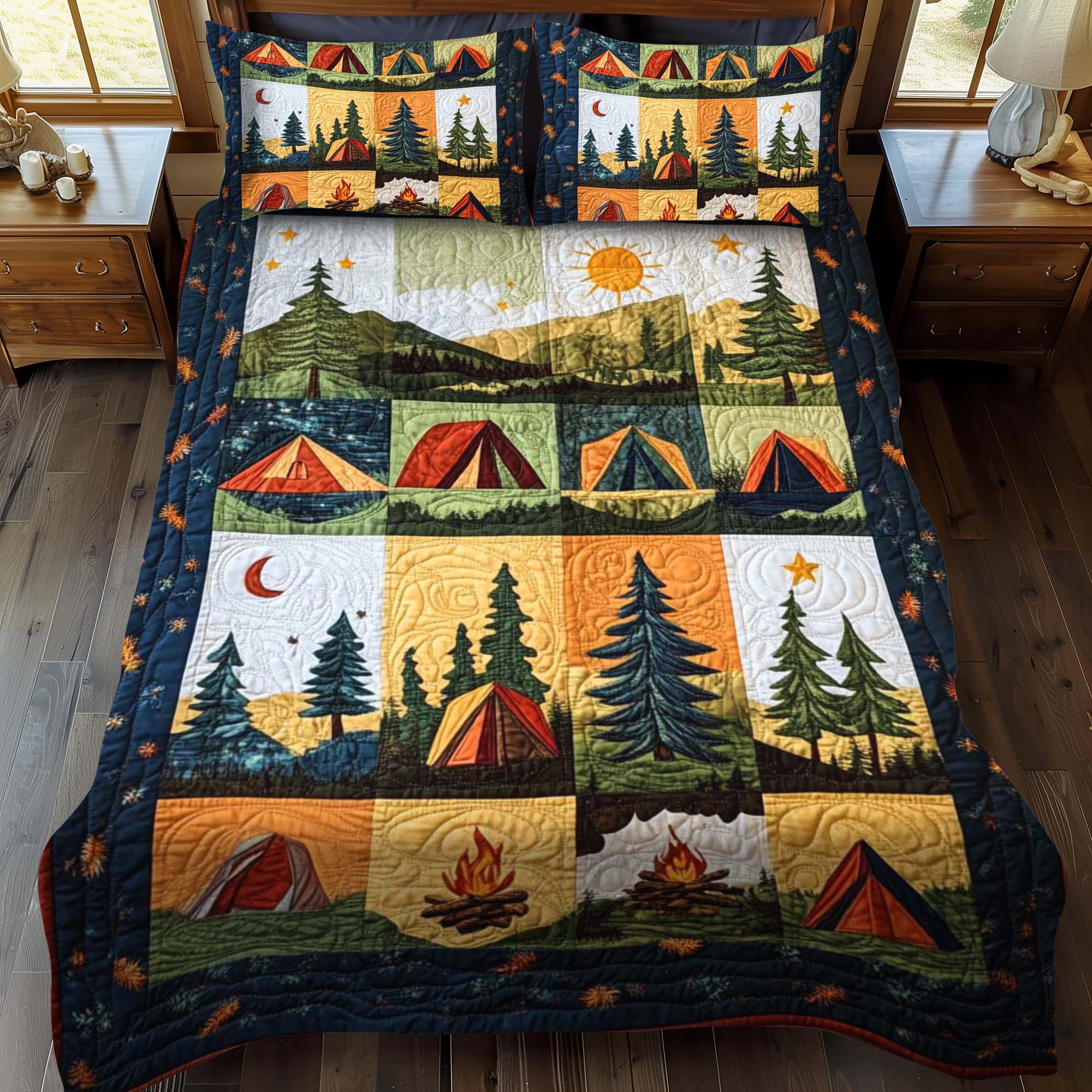 Set di Biancheria da Letto Trapuntata 3 Pezzi Fuga Lunare
