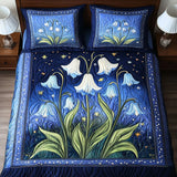 Set di Biancheria da Letto Trapuntata 3 Pezzi Fiori Lunari