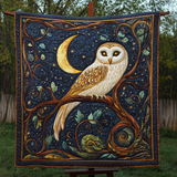 Gufo al Chiaro di Luna Coperta Trapuntata