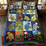 Set di Biancheria da Letto Trapuntata 3 Pezzi Tartaruga del Mosaico
